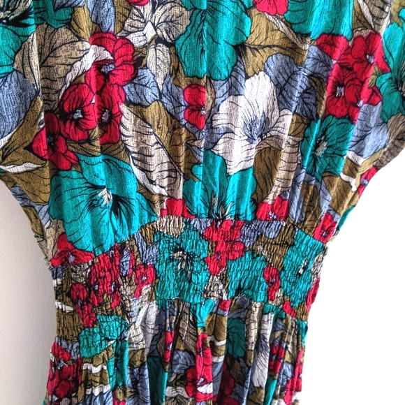 authentic vintage 80s Gianni Versace Floral Dress - Picture 5 of 11
